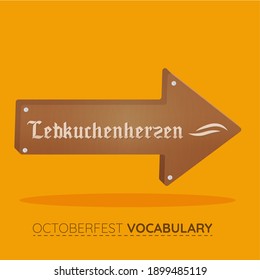 Octoberfest brown octoberfest vocabulary orange background - Vector