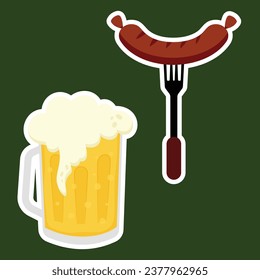 Octoberfest Celebration Festive Holiday Simple Vector Icon art 