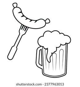 Octoberfest Celebration Festive Holiday Simple Vector Icon art 