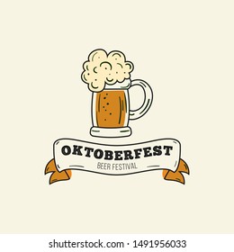 Octoberfest event party celebration illustration vector, elegant typography, beer festival, germany event