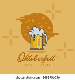 Octoberfest event party celebration illustration vector, elegant typography, beer festival, germany event