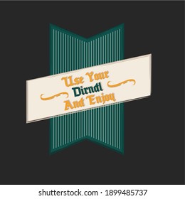 Octoberfest festival green black background logo- Vector