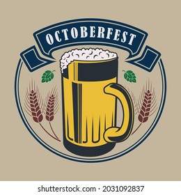 Octoberfest Festival Poster Or Banner Design Concept. Vector Illustration