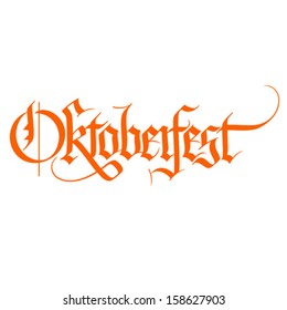 Octoberfest gothic calligraphic hand lettering