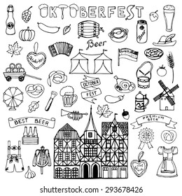 Octoberfest  hand drawn doodle. Vector illustration for backgrounds, card, posters, textile prints, covers, fliers