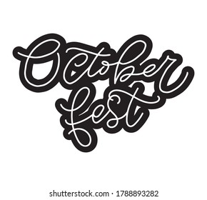 Octoberfest handwritten text. Holiday lettering. Oktoberfest text banner. Vector for photo overlay, banner, poster, greeting card, party invitation.