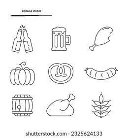 Octoberfest Icon Set Vector Design.