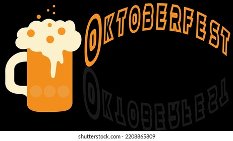 Octoberfest Logo Template Design In Vector Format With Black Background.