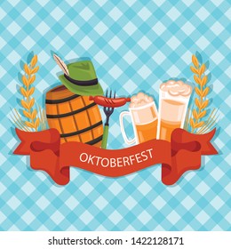 Octoberfest / Oktoberfest set on a bavarian background 