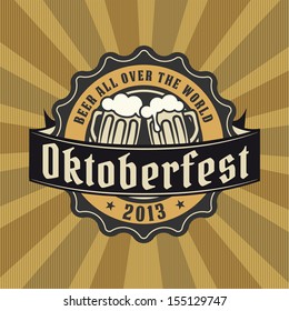 Octoberfest Oktoberfest Vintage Seal Stamp Sign Banner Vector Beer Retro Styled Label Of Brew Okay As A Template Of Publicity Editable Layered Vector Octoberfest Oktoberfest Vintage Seal Stamp Sign Ba