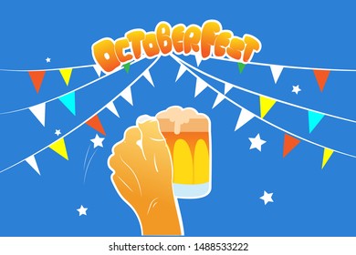 Octoberfest party vector illustration, Held annually in Munich, Germany.