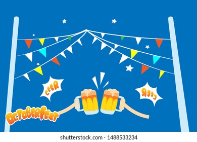 Octoberfest party vector illustration, Held annually in Munich, Germany.
