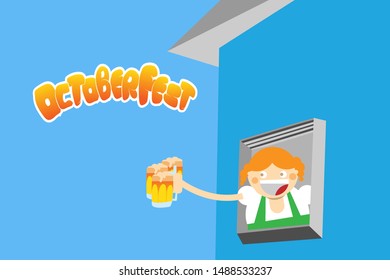 Octoberfest party vector illustration, Held annually in Munich, Germany.
