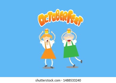 Octoberfest party vector illustration, Held annually in Munich, Germany.
