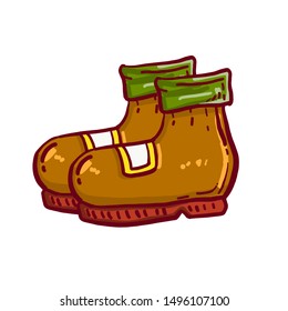 Octoberfest Traditional Boot Doodle. Vector Illustration eps.10