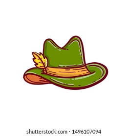 Octoberfest Traditional Hat Doodle. Vector Illustration eps.10