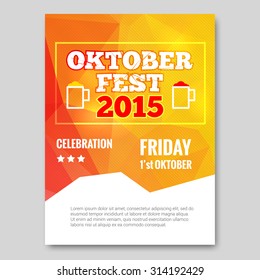 Octoberfest triangle flyer orange background party
