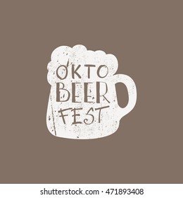 Octoberfest typographic design. Decoration usable as banner, cards, posters, label, badge. Holiday Vector Illustration With Lettering Composition.