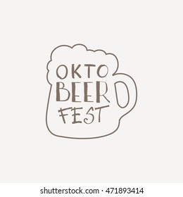 Octoberfest typographic design. Decoration usable as banner, cards, posters, label, badge. Holiday Vector Illustration With Lettering Composition.