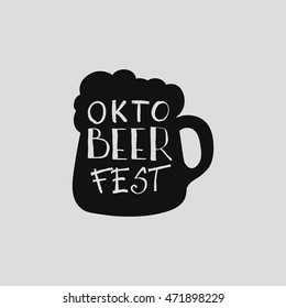 Octoberfest typographic design. Decoration usable as banner, cards, posters, label, badge. Holiday Vector Illustration With Lettering Composition.