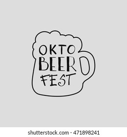 Octoberfest typographic design. Decoration usable as banner, cards, posters, label, badge. Holiday Vector Illustration With Lettering Composition.