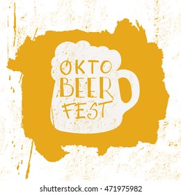 Octoberfest typographic design. Decoration usable as banner, cards, posters, label, badge. Holiday Vector Illustration With Lettering Composition.