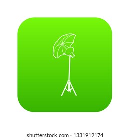 Octobox icon green vector isolated on white background