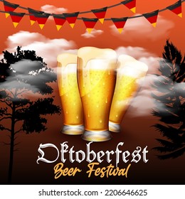 Octobrfest Background white cope space area, Suitable to use on octoberfest Event.