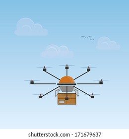 Octocopter delivering packages 1