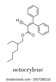 Octocrylene sunscreen molecule. Skeletal formula.