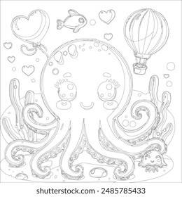 octopas vector illustration artwork tentacles of an octopus hand drawn vector illustration