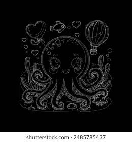 octopas vector illustration artwork tentacles of an octopus hand drawn vector illustration