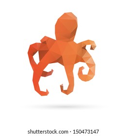 Octopus abstract isolated on a white backgrounds