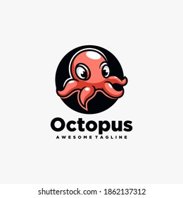 Octopus abstract logo design vector