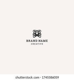 Octopus Abstract logo template design in Vector illustration 