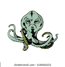 octopus with alien head