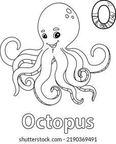 Octopus Alphabet ABC Coloring Page O