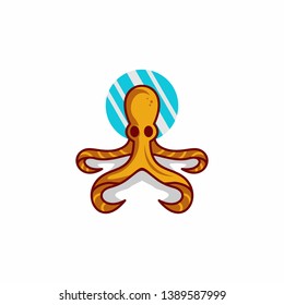 octopus angry logo template vector