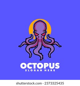 Octopus angry mascot logo for sport