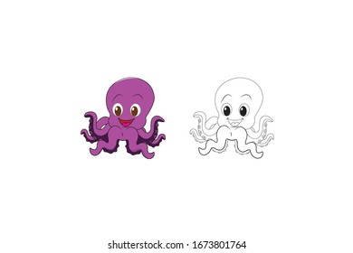 Octopus Animal Cartoon Vector Illustration Bundle