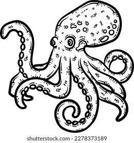 Octopus Animal Coloring Page for Adult