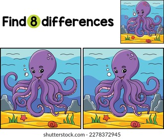 Octopus Animal Find The Differences