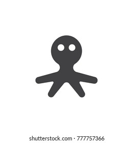 Octopus animal icon vector, filled flat sign, solid pictogram isolated on white. Symbol, logo illustration.