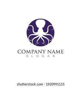 octopus animal logo and symbol icon vector