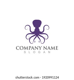 octopus animal logo and symbol icon vector