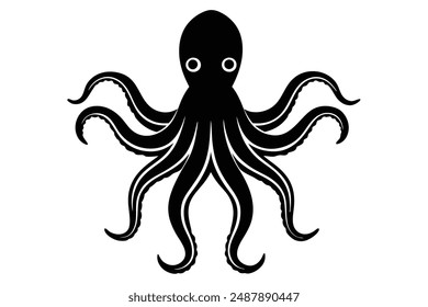 octopus animal silhouette vector illustration