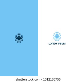 Octopus Animal Underwater Silhouette Illustration Vector Logo