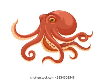 Octopus Aquatic Animal Cartoon illustration Vector