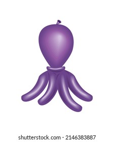 Octopus Balloon Animal Icon Isolated