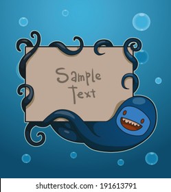 Octopus banner, vector